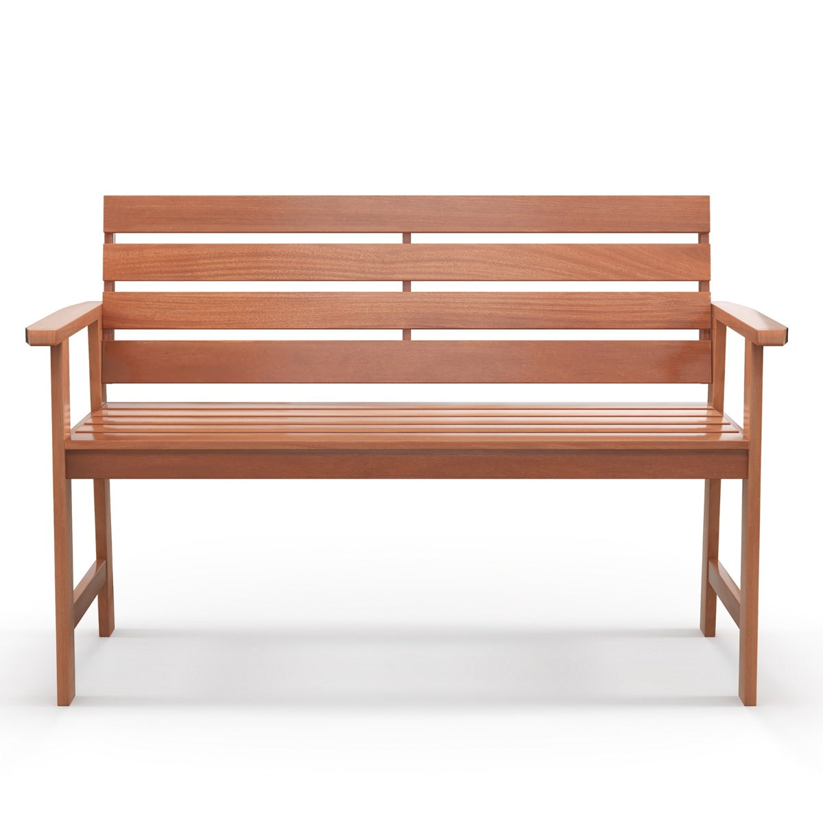 LIVSK Ergonomische Hardhouten Tuinbank - 102° Verstelbare Rugleuning - Ademend - Stabiel - Tot 180 kg - Natuurlijk