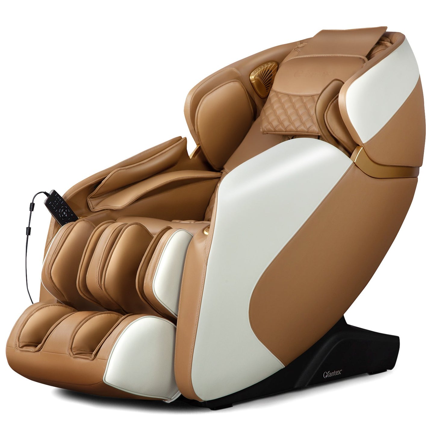 LIVSK Volledige Lichaamsmassagestoel - SL-spoor - 12 Modi - Verwarming - Bluetooth - Max 150 kg - Lichtbruin