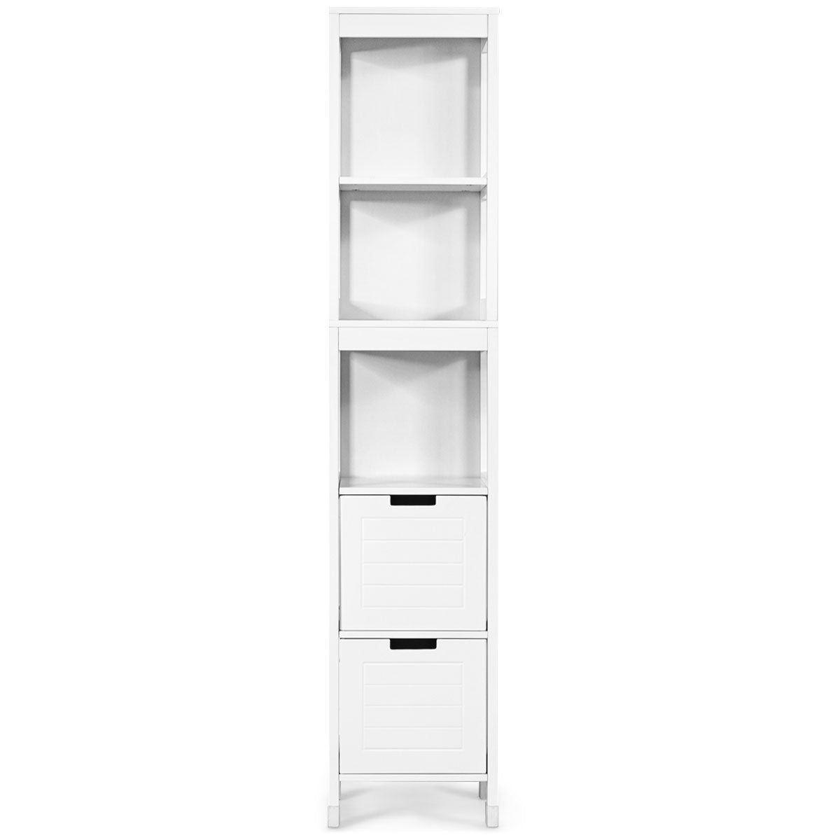 LIVSK Badkamerkast met 3 Planken en 2 Lades - Compact en Stijlvol - Eenvoudige Montage - Hoogwaardig MDF - 30,5 x 30,5 x 145 cm -