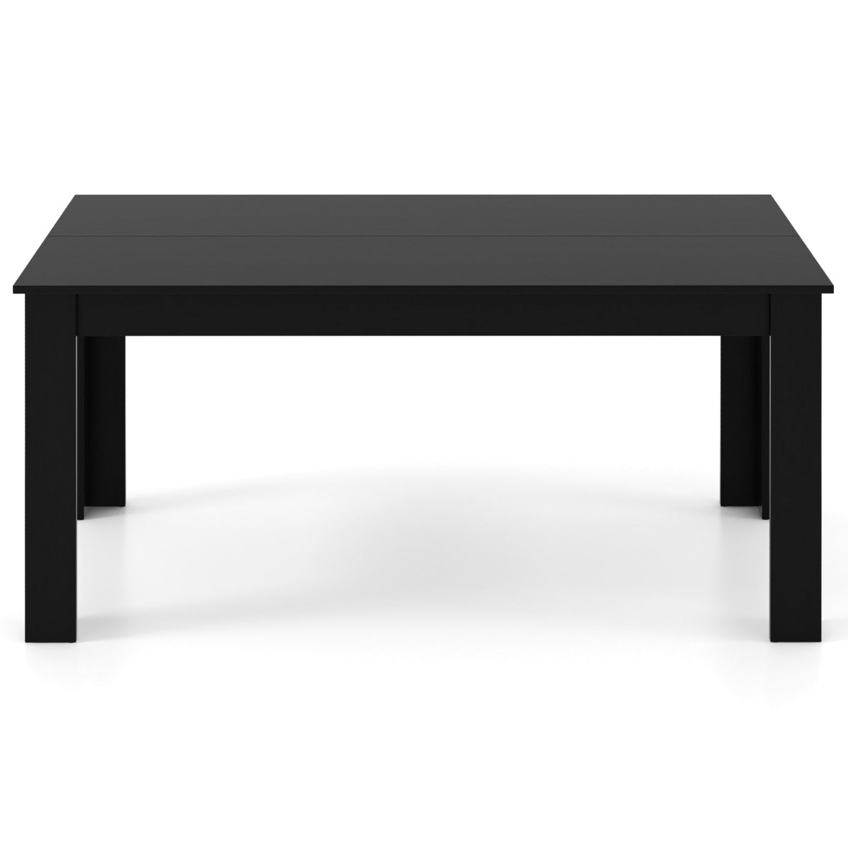 LIVSK Uitschuifbare Eettafel - Voor 6-8 Personen - Hoogwaardig Hout - Stabiele L-vormige Poten - Draagvermogen 150 kg - Zwart
