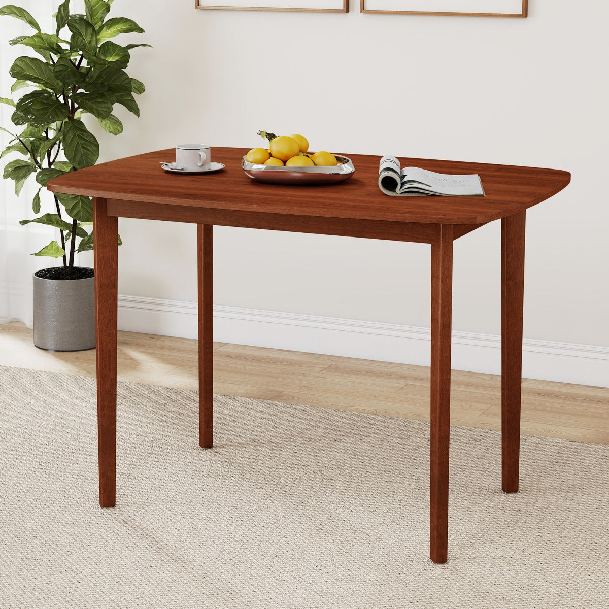 LIVSK Eettafel in Landelijke Stijl - 110 cm - Multifunctioneel Bureau of Knutseltafel - Krasbestendig en Waterafstotend - Walnoot