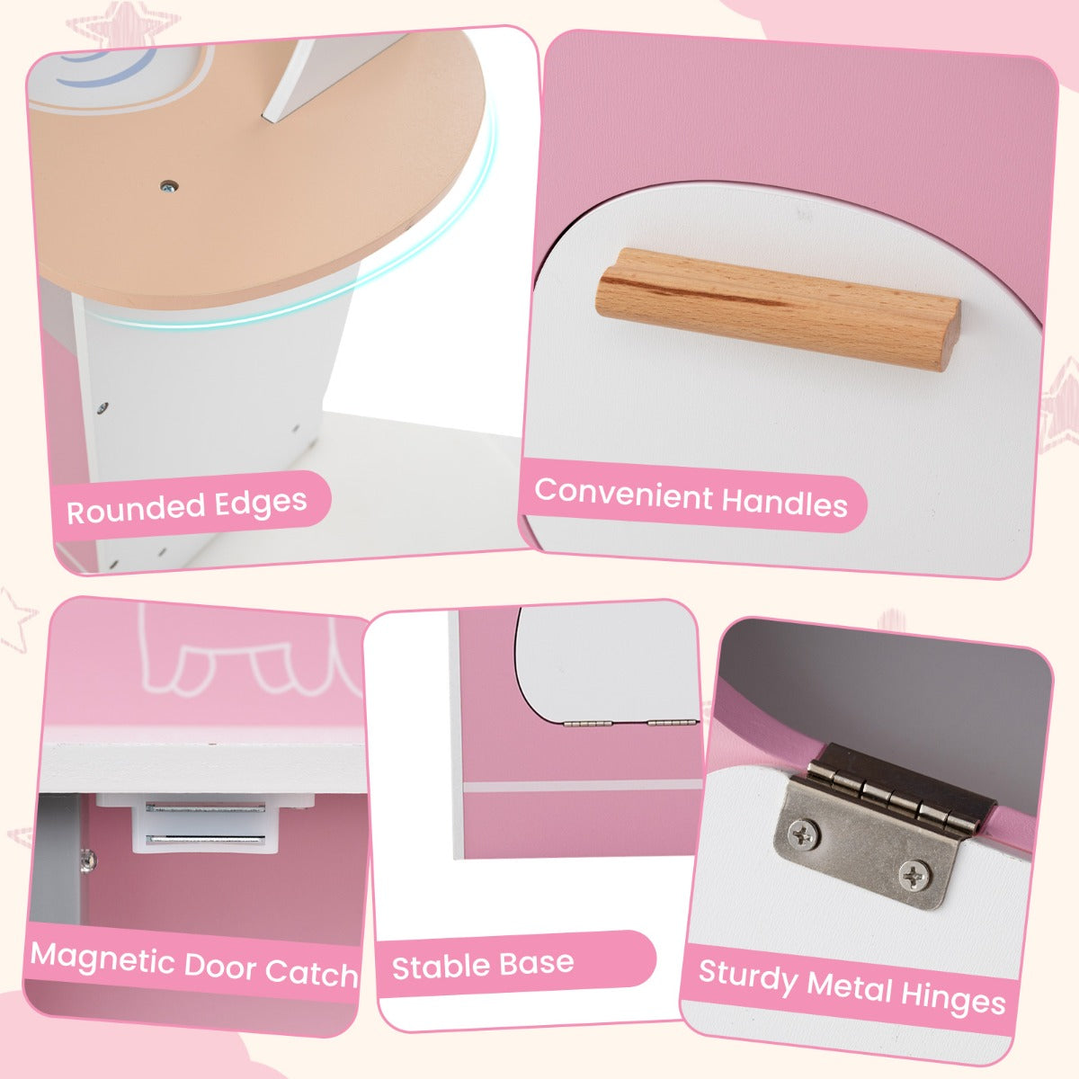 LIVSK Houten Speelhoekkeuken - Magnetron en Fornuizen met Licht en Geluid - Inclusief Accessoires - 105 x 30 x 95 cm -