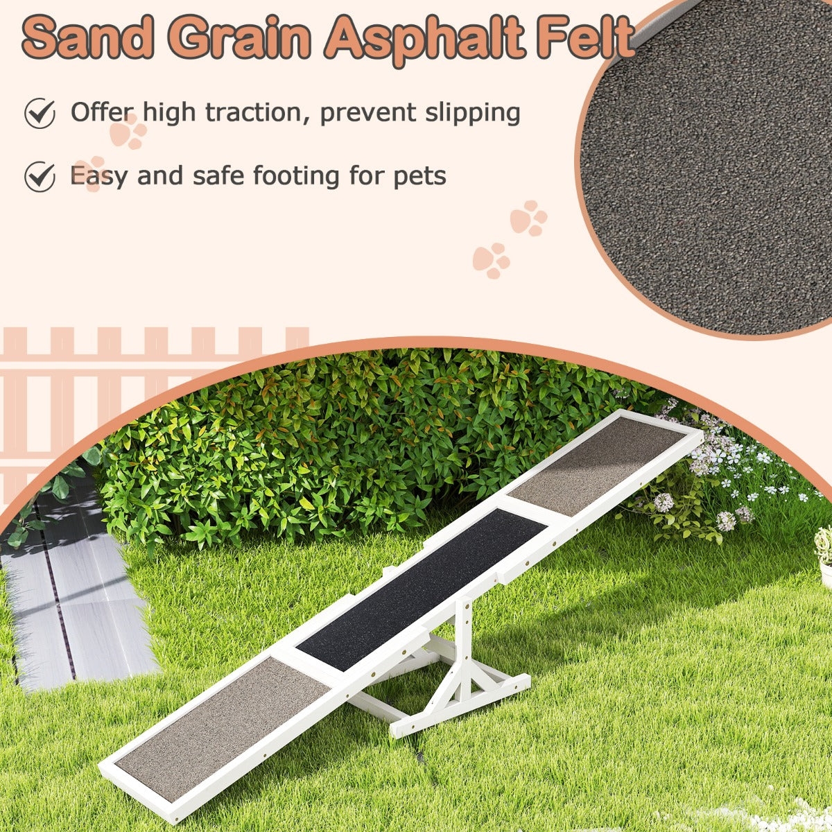 LIVSK Houten Honden Agility Wip - Weerbestendig - Antislip - Voor Honden tot 60 kg - Eenvoudige Installatie - 179 x 30 x 55 cm -