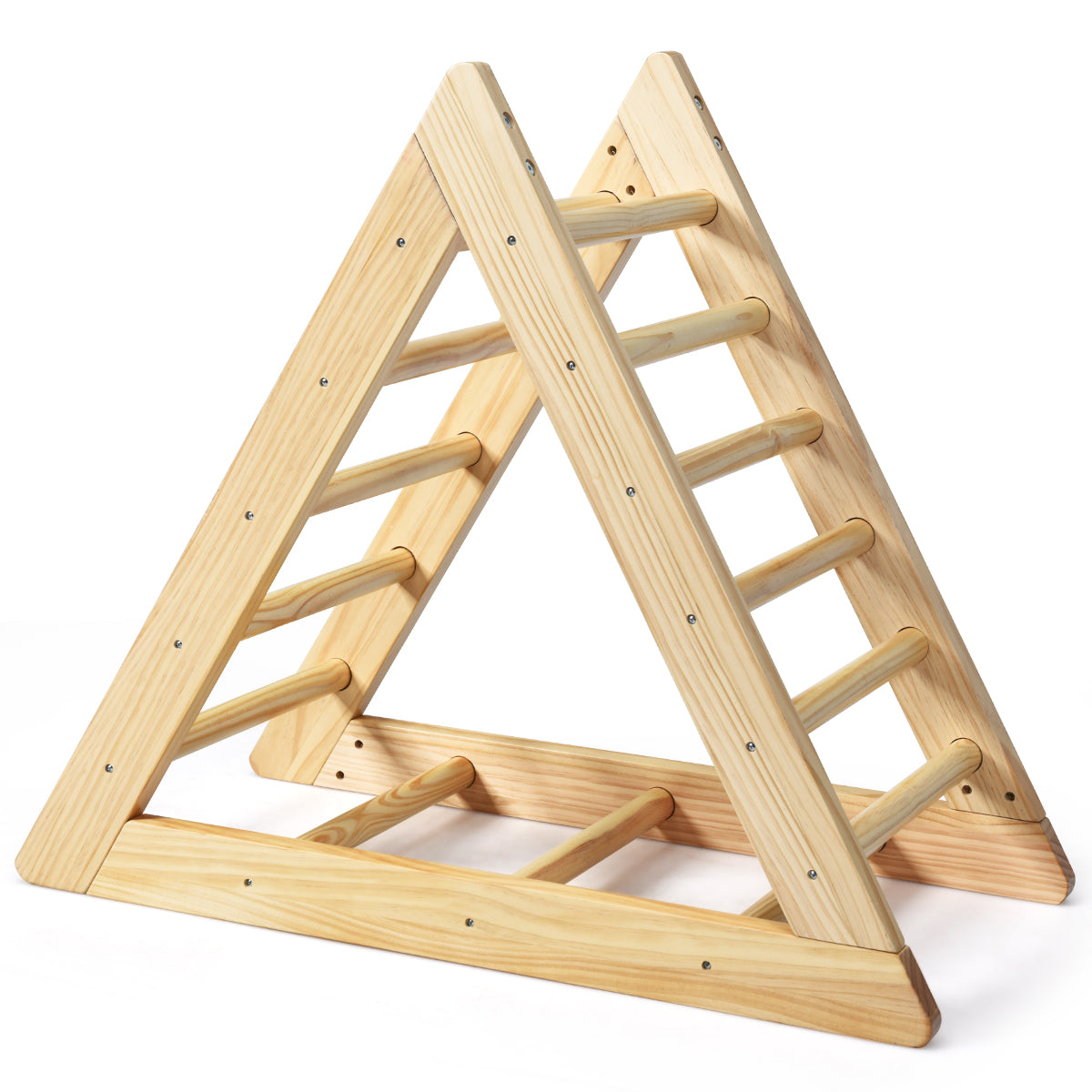 LIVSK Klimdriehoek voor Kinderen - Hoogwaardig Grenenhout - Veilig en Stabiel - Draagvermogen 60 kg - 93 x 46 x 81 cm -