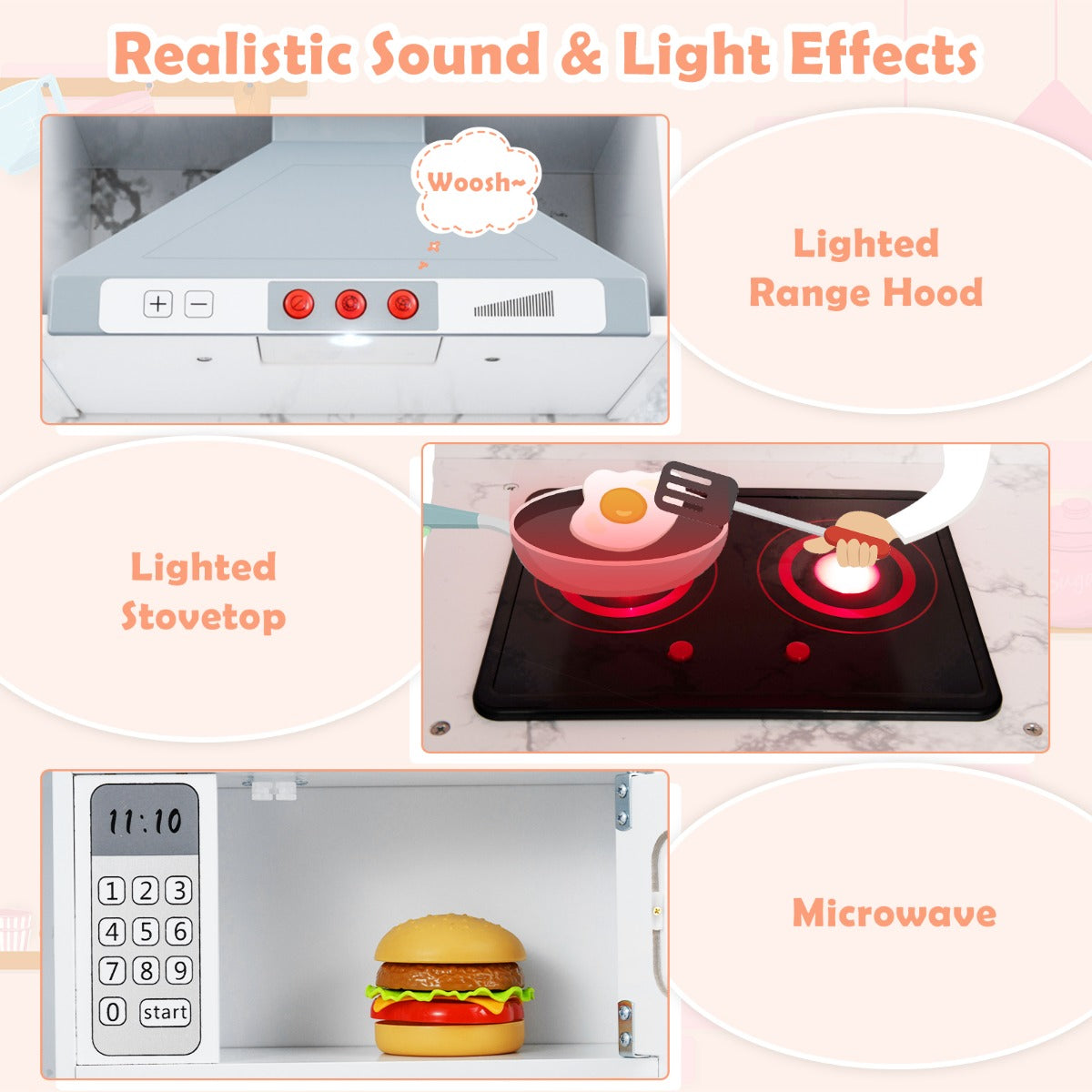 Livsk costway houten speelgoedkeuken voor kinderen hoekkeukenset wit 4