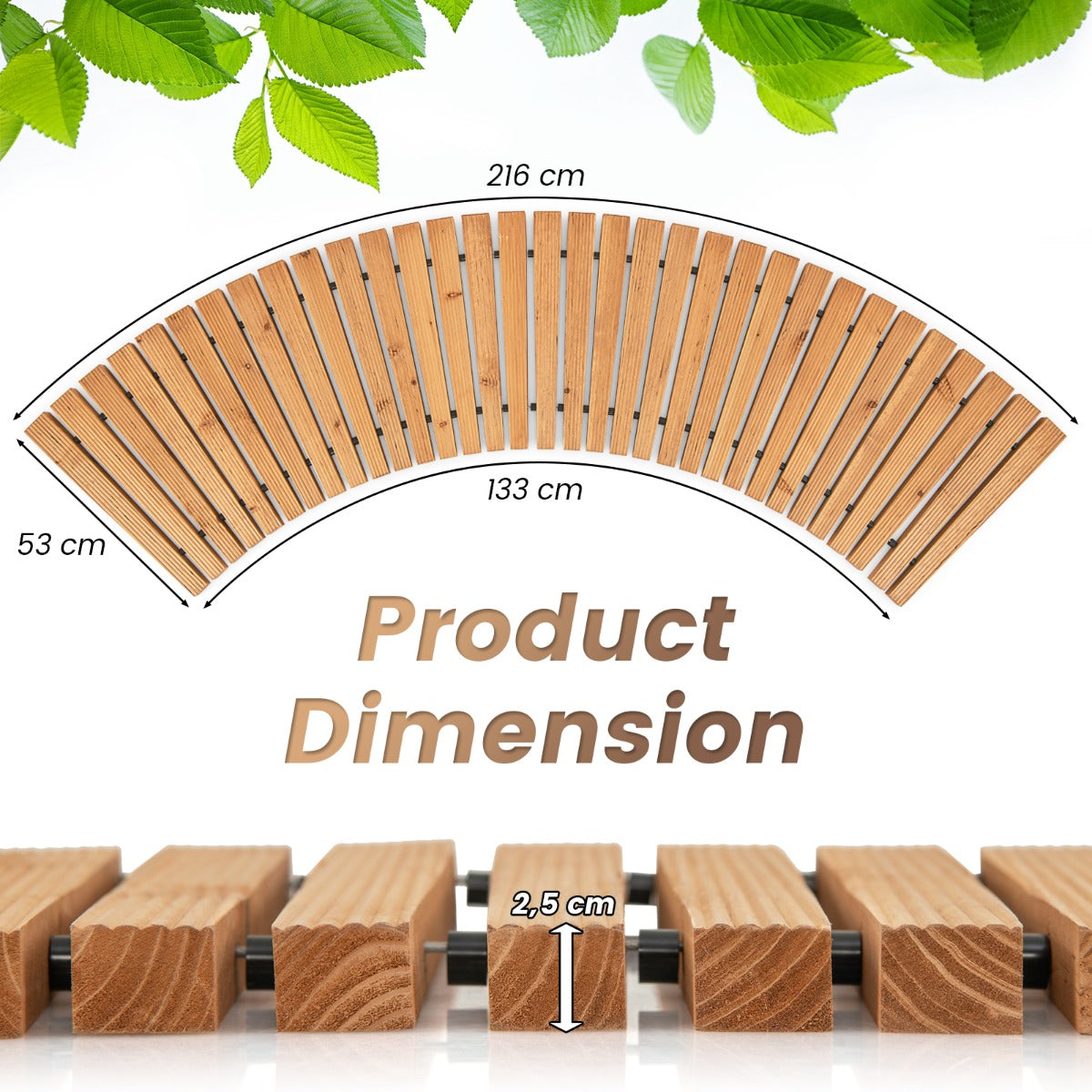 LIVSK Houten Tuinpad - Antislip, Weerbestendig, Oprolbaar - Voor Tuin, Terras, Huwelijksfeest - Natuurlijk