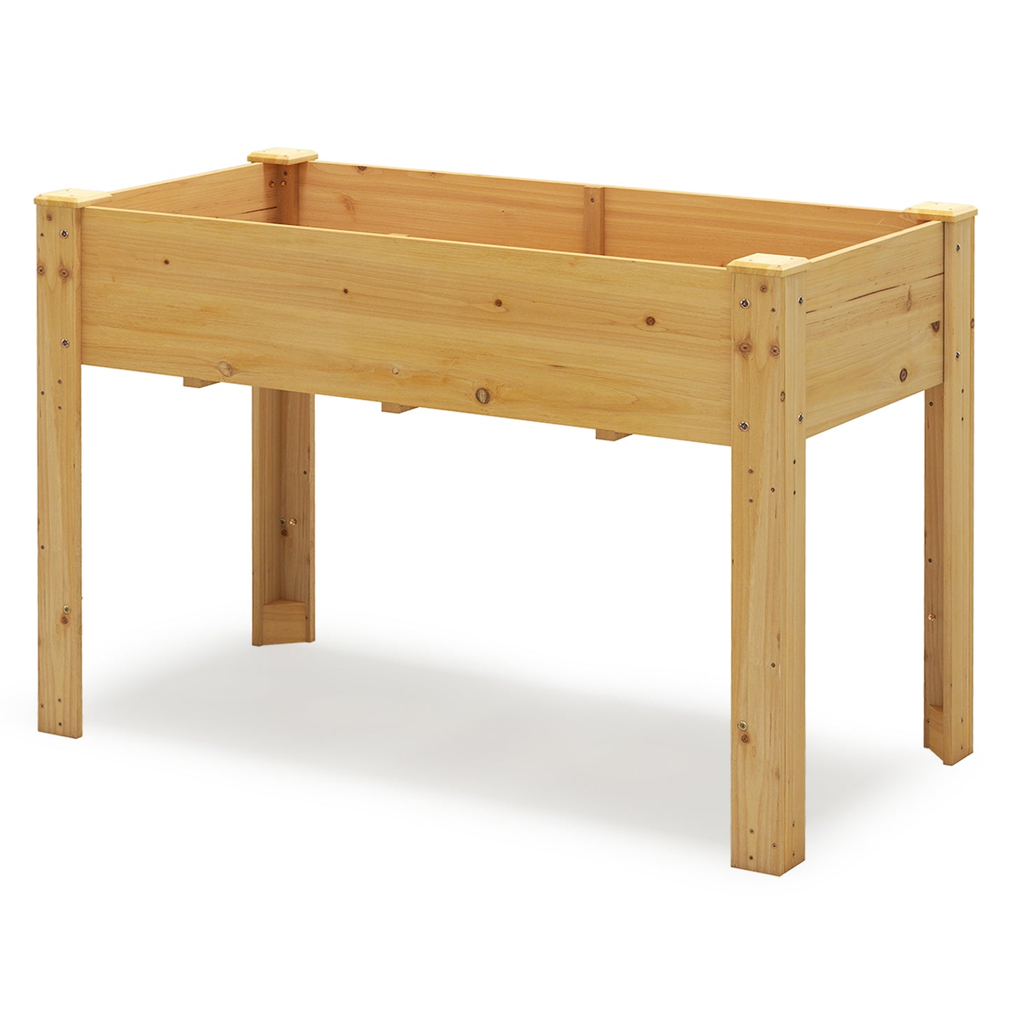 LIVSK Verhoogde Plantenbak met Afwateringsgaten - Ergonomische Tuinhoogte 82 cm - Stevig Vurenhout - Natuur