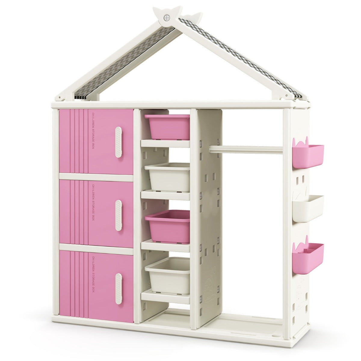 LIVSK Kinderen Kledingkast - Duurzaam HDPE - In hoogte verstelbare planken - Kindvriendelijk ontwerp - 130 x 34 x 156,5 cm -