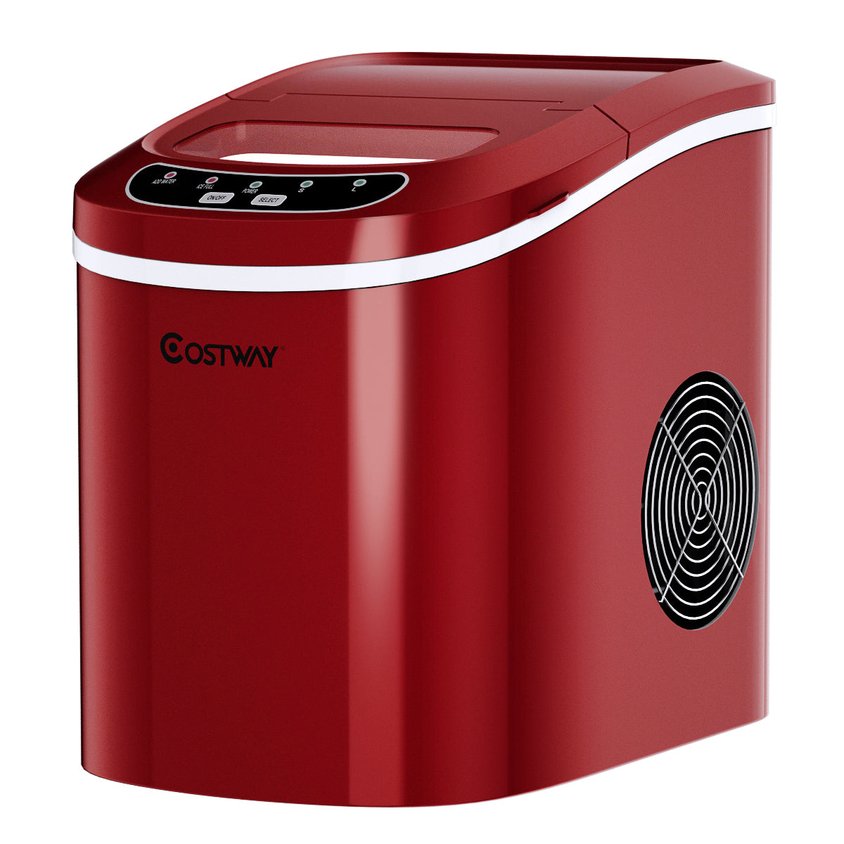 LIVSK IJsblokjesmachine - 12 kg per 24u - 2,2L Waterreservoir - Compact en Energiezuinig - Kies IJsblokjesgrootte - Rood