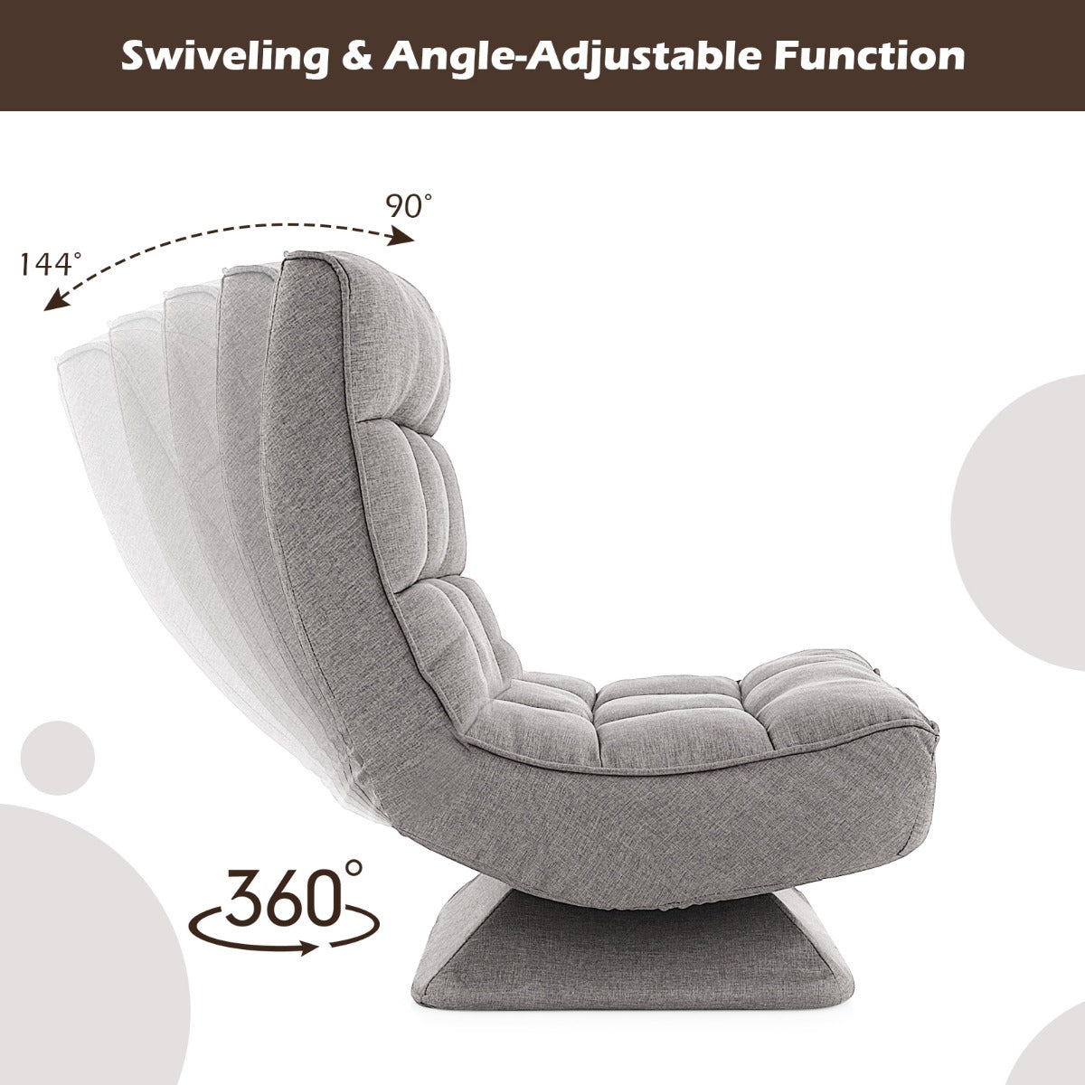 LIVSK Draaistoel met Lendenkussen - 360° Draaivoet - Verstelbare Rugleuning - Ergonomisch Ontwerp - Tot 110 kg - Zwart