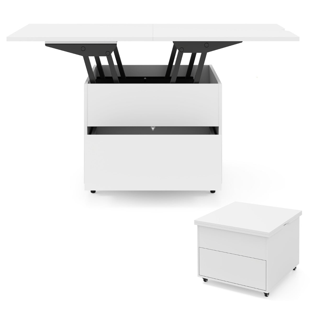 Livsk costway in hoogte verstelbare salontafel 3 in 1 opvouwbare eettafel moderne uitschuifbare salontafel 1 1