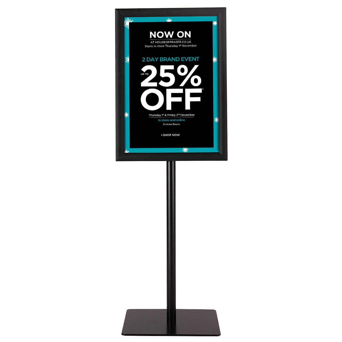 LIVSK Infostandaard A3 Set van 2 - Hoogte Verstelbaar - Duurzaam Aluminium - Draaibaar - Zwart