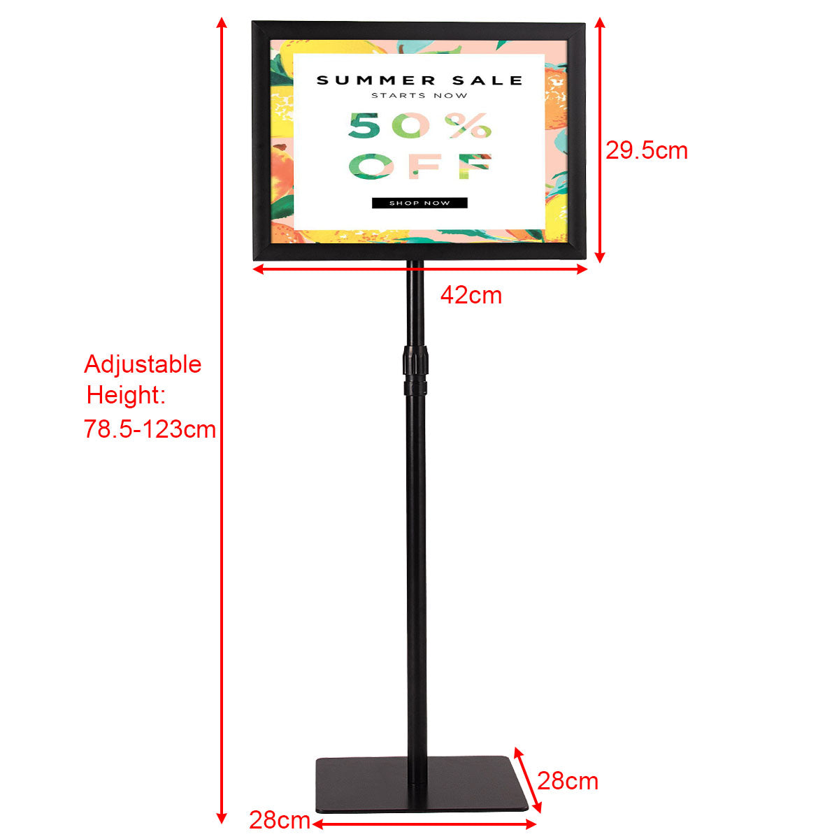 LIVSK Infostandaard A3 Set van 2 - Hoogte Verstelbaar - Duurzaam Aluminium - Draaibaar - Zwart