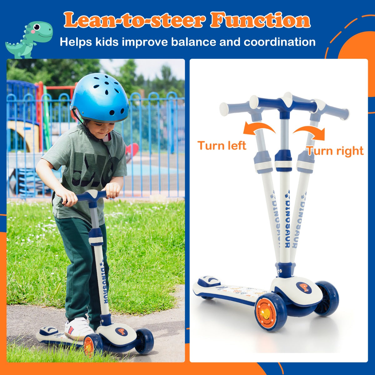 LIVSK Inklapbare Kinderstep - Verstelbaar Stuur 63-83 cm - LED Wielen - Lean-to-Steer - Voor 3-5 Jaar - Wit