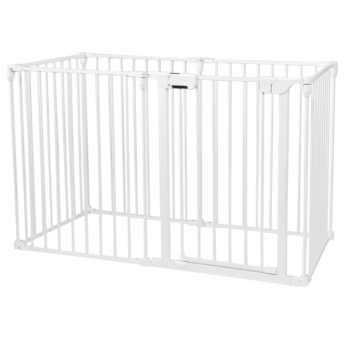 LIVSK Opvouwbaar Hondenhek - Vrij Instelbare Vorm - Stevige Stalen Buizen - Eenvoudige Montage - 122 x 60 x 74 cm - Wit