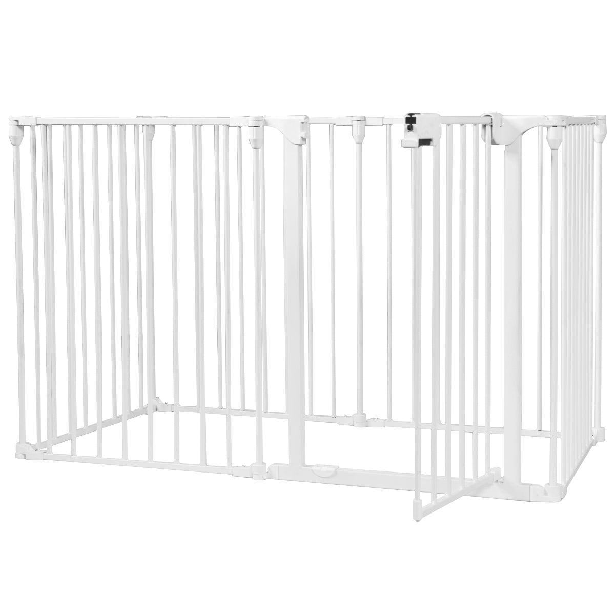 LIVSK Opvouwbaar Hondenhek - Vrij Instelbare Vorm - Stevige Stalen Buizen - Eenvoudige Montage - 122 x 60 x 74 cm - Wit