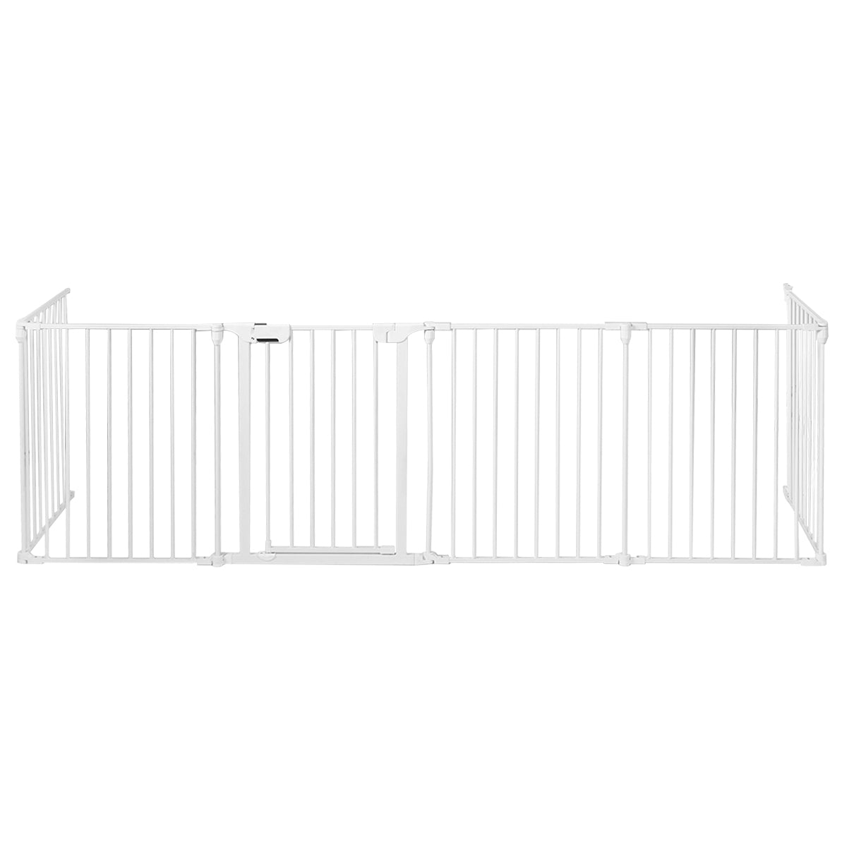 LIVSK Opvouwbaar Hondenhek - Vrij Instelbare Vorm - Stevige Stalen Buizen - Eenvoudige Montage - 122 x 60 x 74 cm - Wit