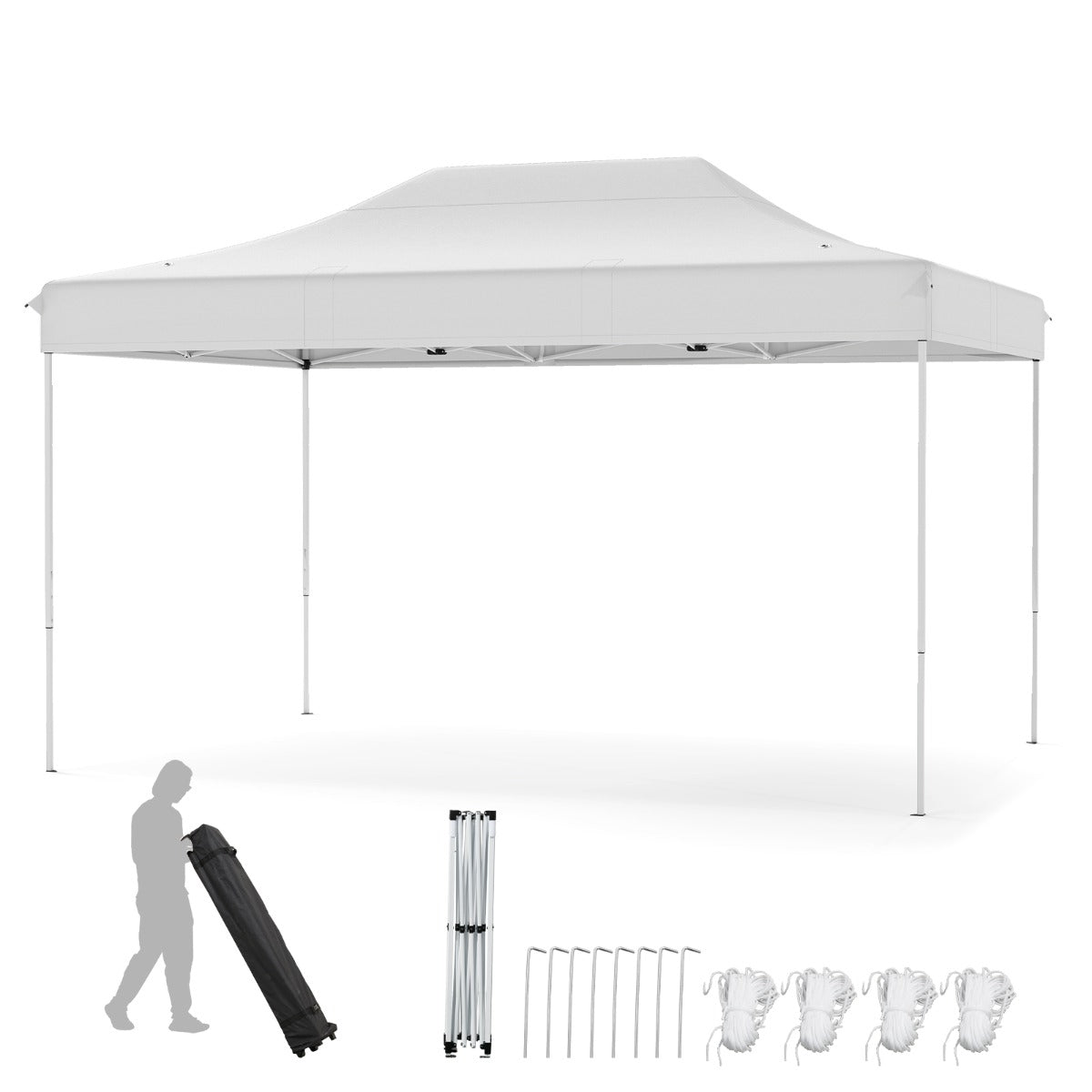 LIVSK Instant Pop-Up Partytent - 300 x 445 cm - 3 Verstelbare Hoogtes - Scheurbestendig en Waterafstotend - Inclusief Draagtas -