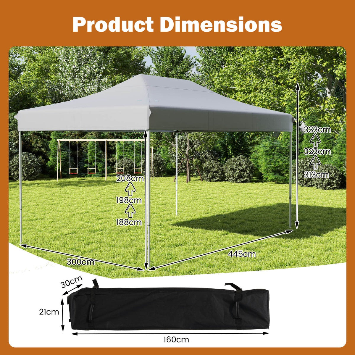 LIVSK Instant Pop-Up Partytent - Waterbestendig - Verstelbare Hoogte - Eenvoudig Op te Zet - Ruimte voor Grote Groepen -