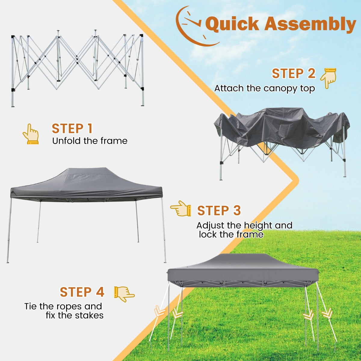 LIVSK Instant Pop-Up Partytent - Waterbestendig - Verstelbare Hoogte - Eenvoudig Op te Zet - Ruimte voor Grote Groepen -