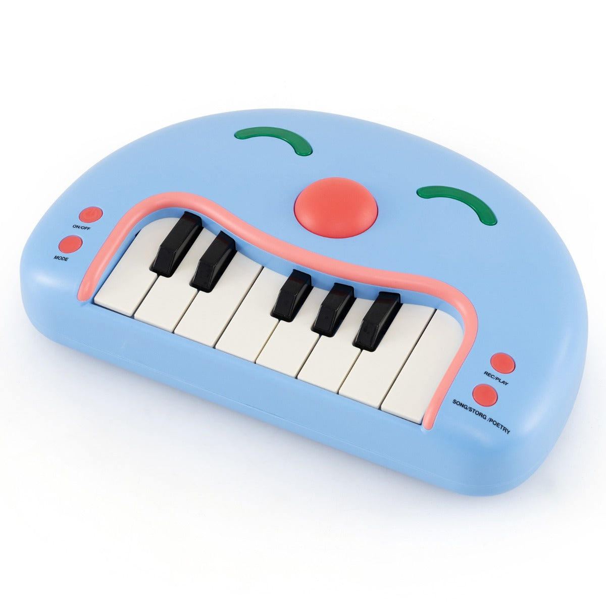 Livsk costway interactieve digitale speelgoedpiano met 13 toetsen voor kinderen met een vrolijk gezichtje