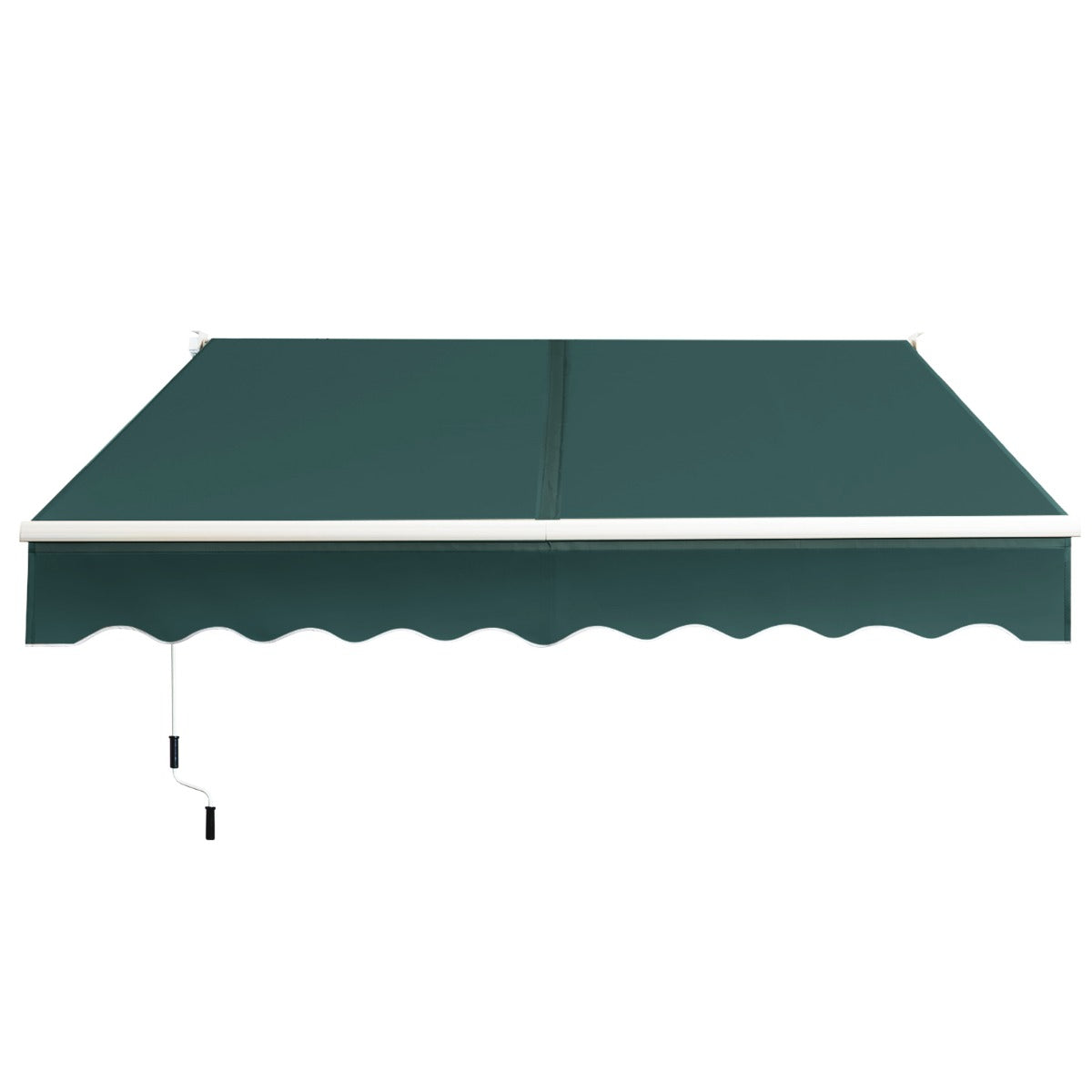 LIVSK Uitschuifbare Luifel 245 x 200 cm - Intrekbaar met Handslinger - Verstelbare Hoek 40°-100° - Duurzaam Aluminium - Groen