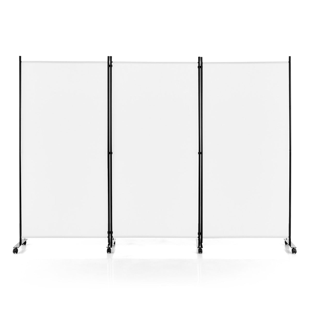 LIVSK Kamerscherm met 3 Panelen - Uitneembare Vouwpanelen - 262 x 30 x 180 cm - Hoogwaardig Metaal en Polyester - Wit
