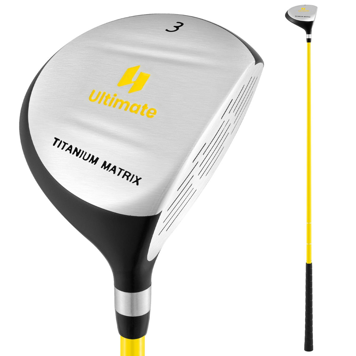 LIVSK Junior Fairway Hout - Aluminiumlegering Clubhoofd - Flexibele Glasvezel Shaft - Inclusief Beschermhoes - Voor Kinderen 8-10