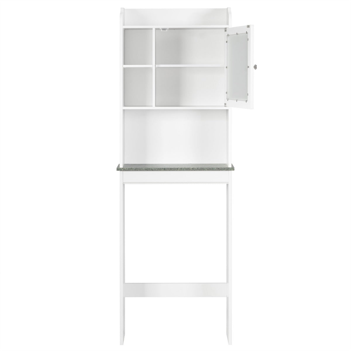 LIVSK Badkamerkast met Verstelbare Planken - Ruimtebesparend en Duurzaam - Ideaal voor Badkamer of Balkon - 59 x 19 x 173 cm - Wit