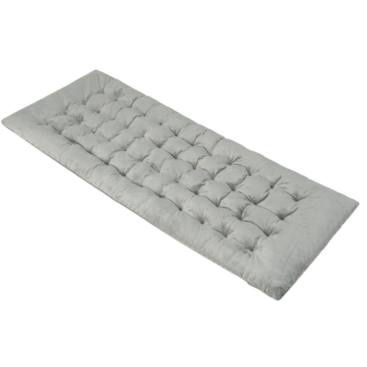 LIVSK Veldbedkussen - Hoogwaardig Kristal-Fluweel - Ademend en Ondersteunend - Met Bevestigingsbanden - 190 x 70 cm - Grijs