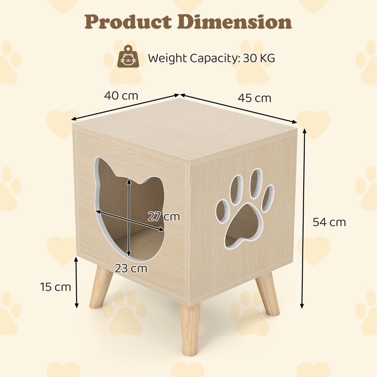 Livsk costway kattenbakmeubel modern kattenbakmeubilair 2