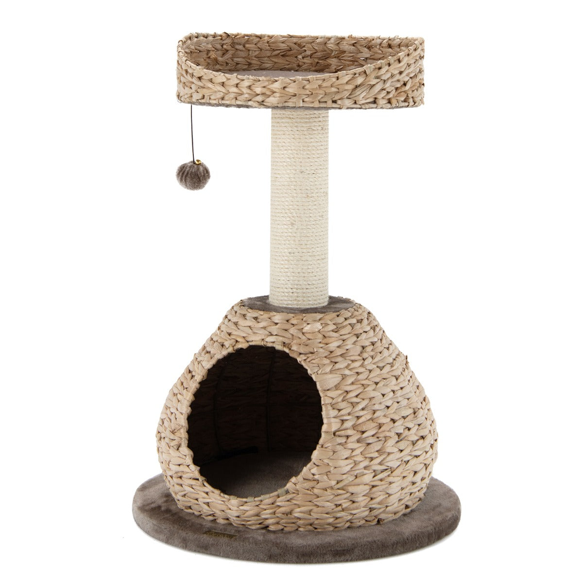 LIVSK Kattenboom Condo - Duurzaam met Krabpaal en Zitstok - Stabiele Constructie - Natuurlijke Materialen - 48 x 48 x 70,5 cm -