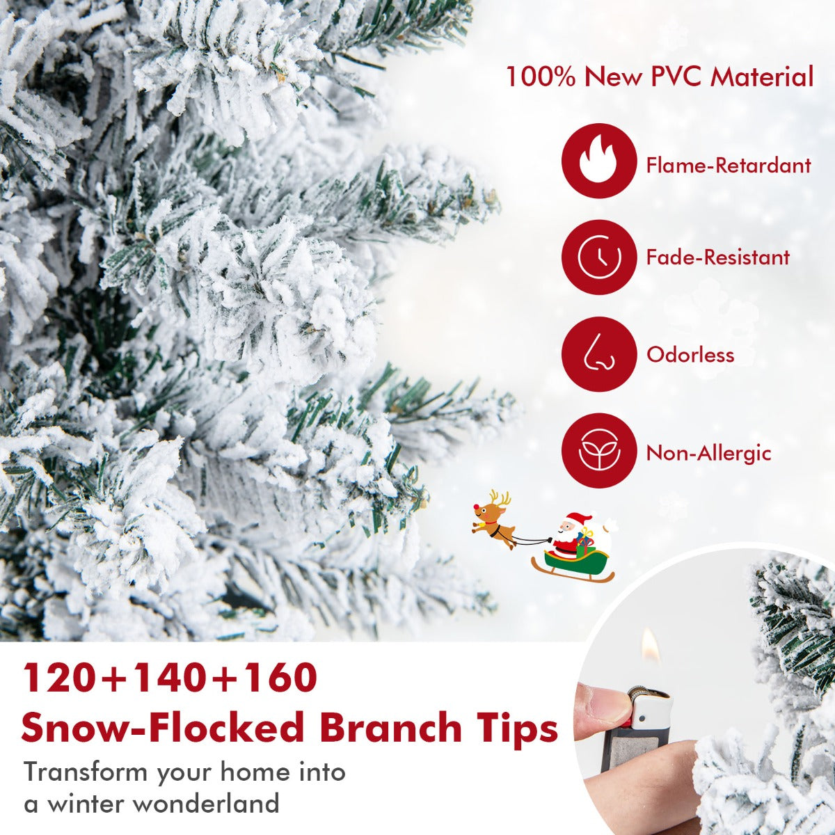 LIVSK Kerstboomset - 3 Verschillende Hoogtes van 90, 120 en 150 cm - Stevige Metalen Tonnen - Veilig PVC - Wit, Groen, Zilver