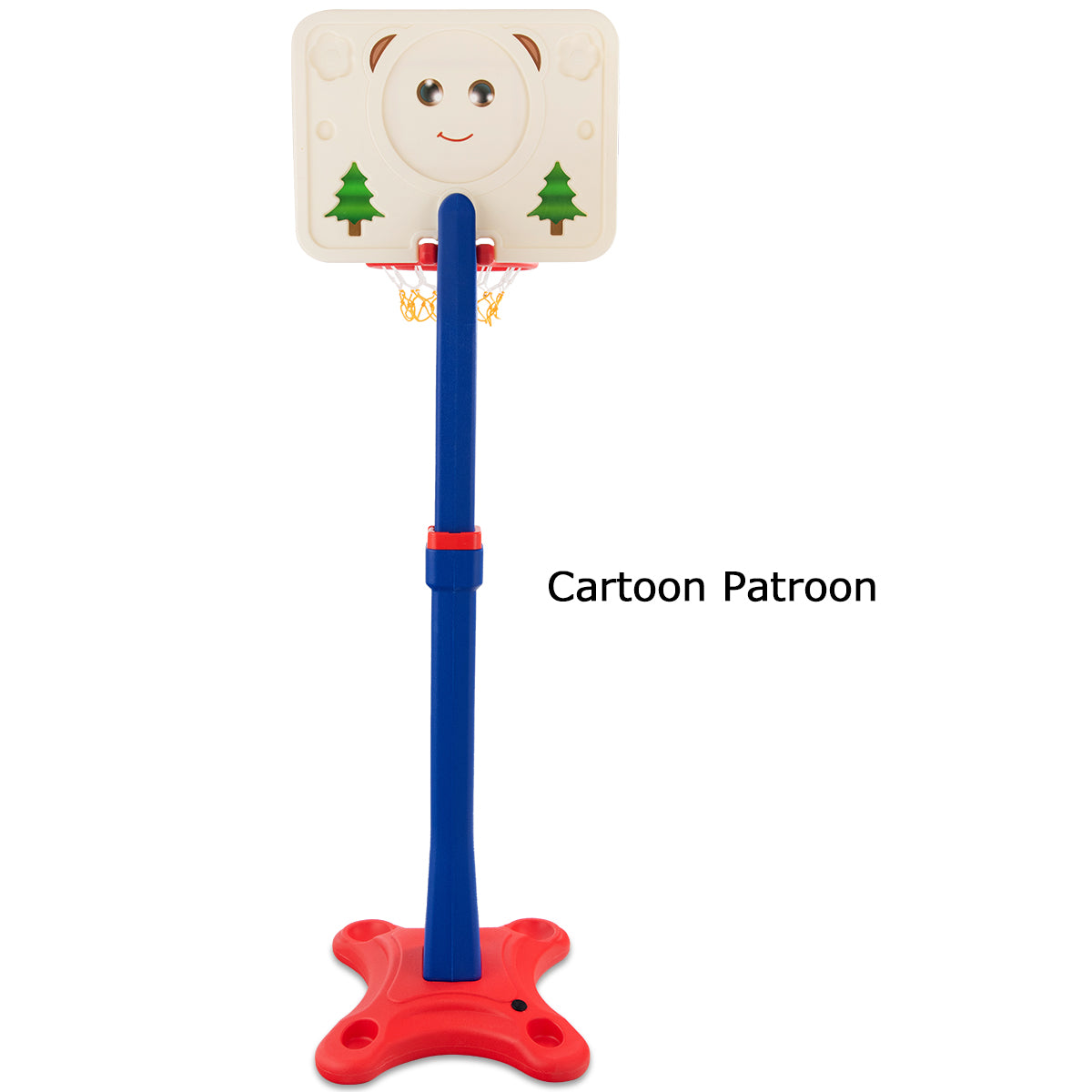 LIVSK Basketbal Hoepel Standaard - Verstelbare Hoogte 160-216 cm - Veilig en Duurzaam - Voor Kinderen 3-8 jaar - Rood