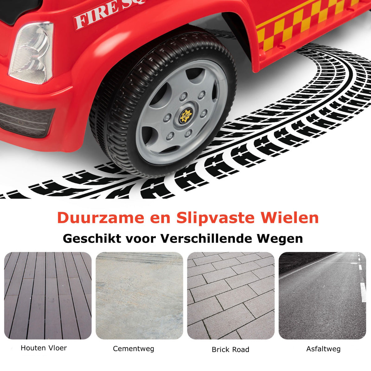 LIVSK Brandweerwagen met Bellenpistool - Realistische Sirenegeluiden - Duurzaam en Stabiel - Voor 18-36 maanden - Rood
