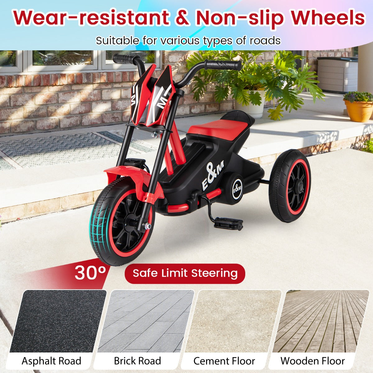 Livsk costway kinderdriewieler een driewielige kinderfiets geschikt voor kinderen vanaf drie jaar rood 5