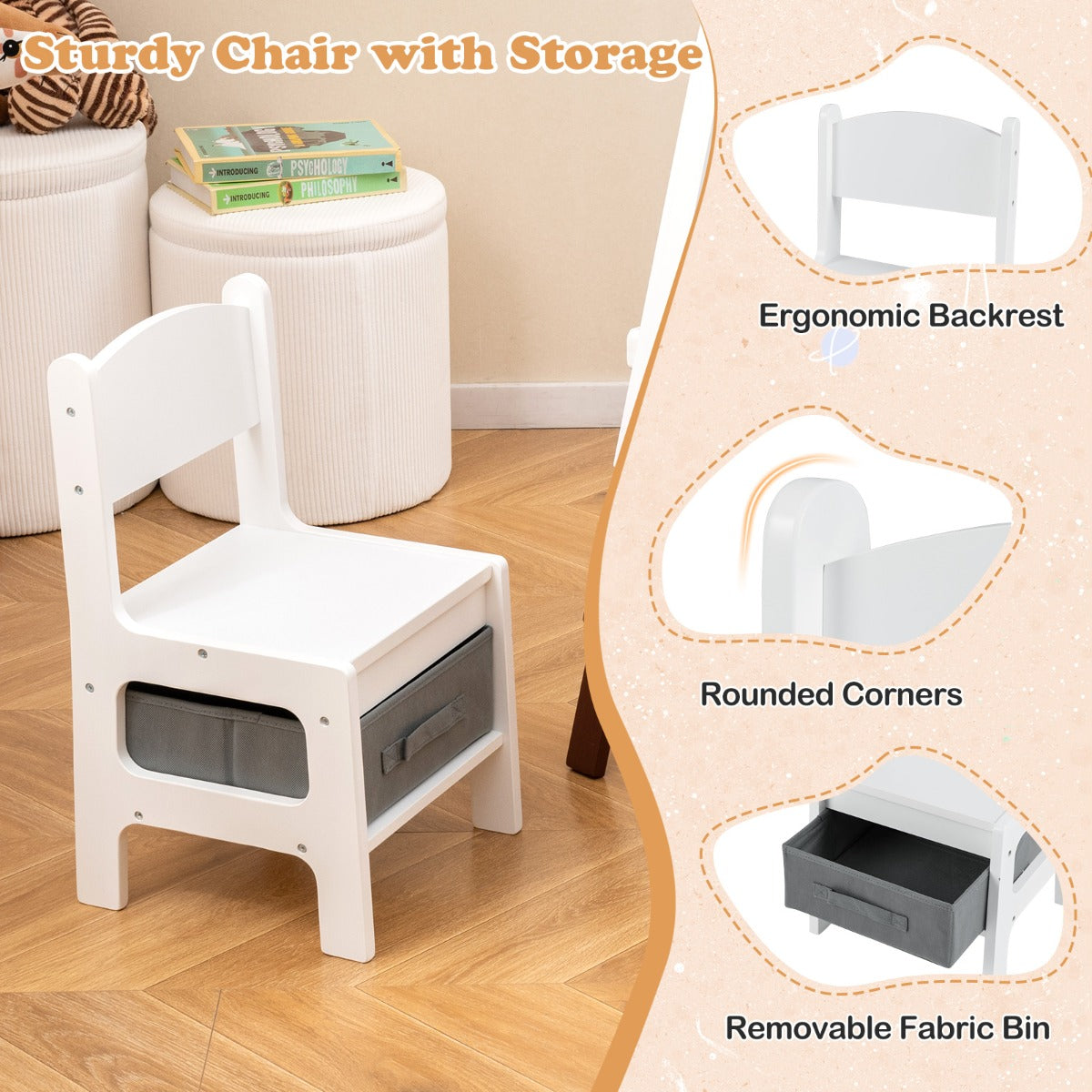 Livsk costway kinderen dubbelzijdige ezel met stoel in hoogte verstelbare staande ezel met krijtbord en whiteboard groen wit 6