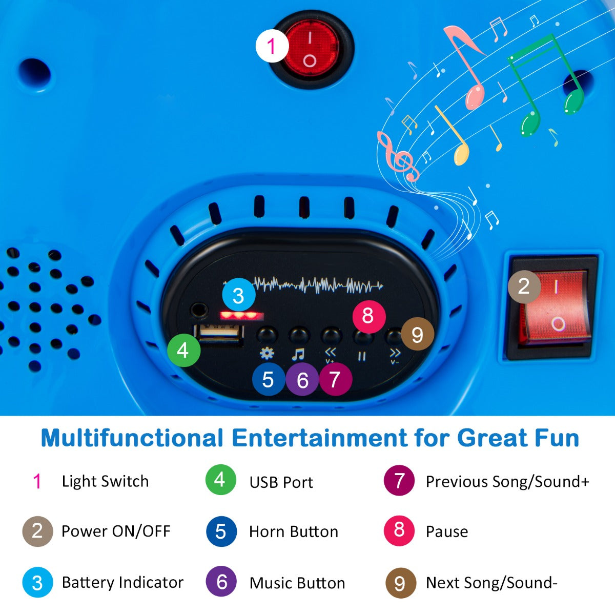 LIVSK Elektrische Botsauto voor Kinderen - Dubbele Joysticks - LED Verlichting - 360° Draaien - Veiligheidsgordel - Blauw