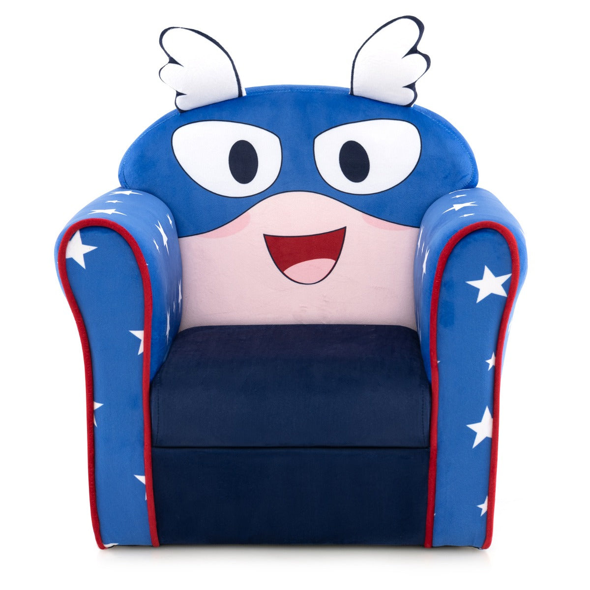 LIVSK Kinderstoel - Ergonomische Rugleuning - Fluwelen Bekleding - Lichtgewicht - Tot 50 kg - Donkerblauw