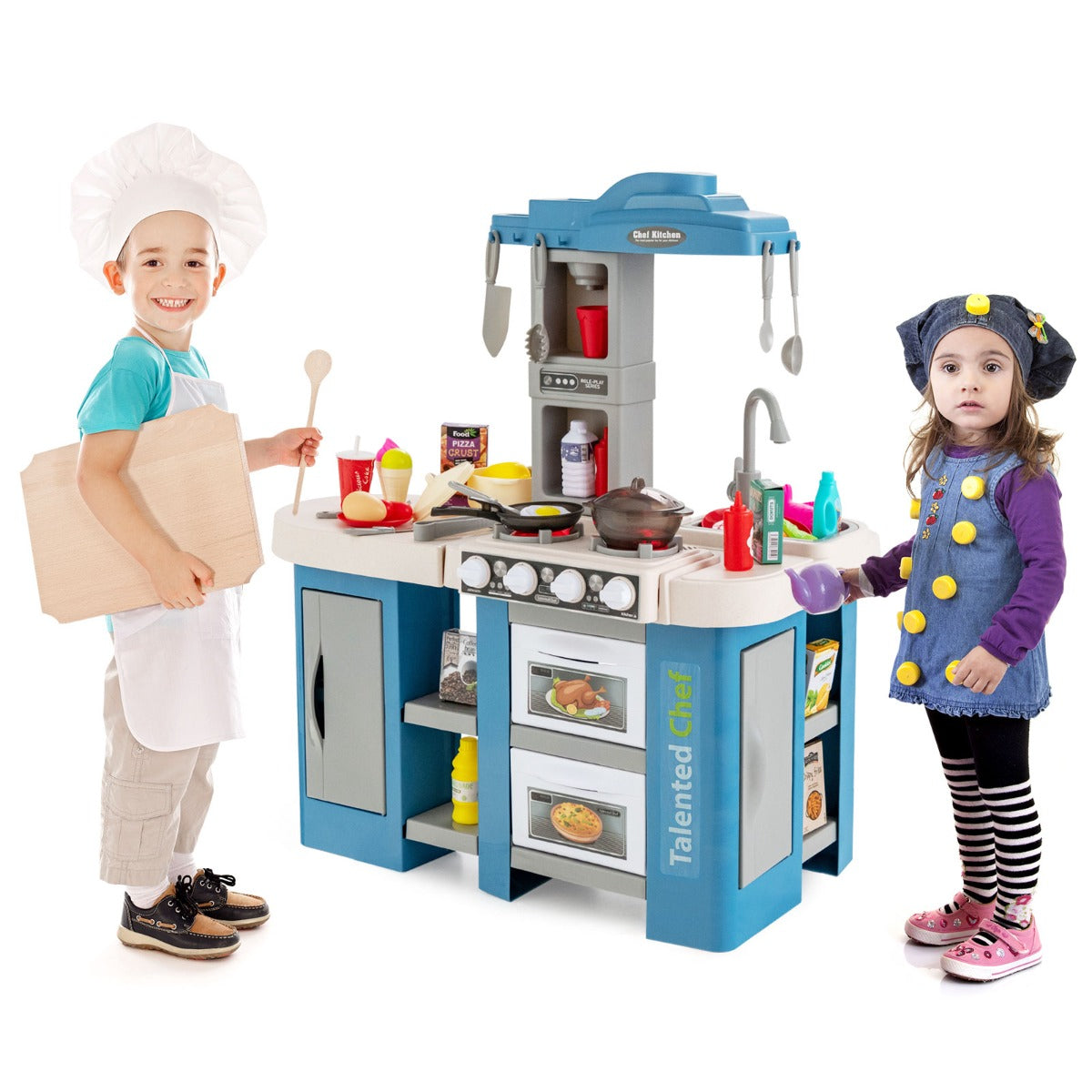 LIVSK Speelkeuken - 67-delige Set met Realistische Functies - Werkende Kraan - Educatief en Veilig - Voor Kinderen vanaf 3 jaar -