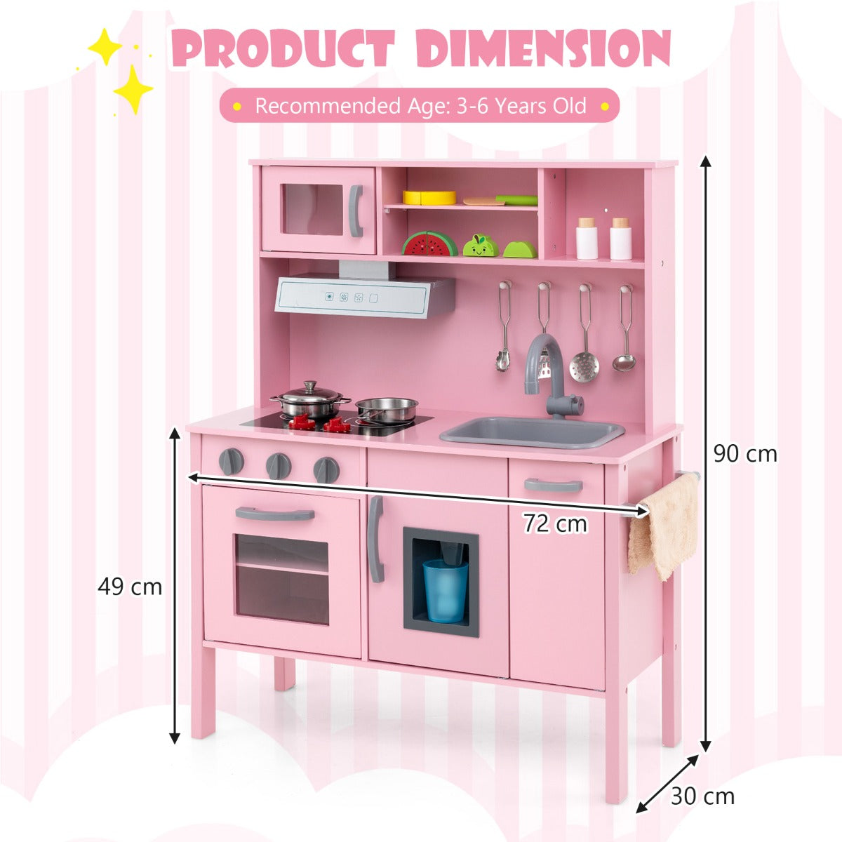 LIVSK Houten Kinderkeuken Speelset - Inclusief Magnetron en 18 Accessoires - Veilig en Duurzaam - Voor Kinderen van 3 tot 6 Jaar