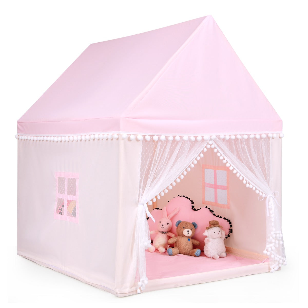 Livsk costway kinderspeeltent kindertent met zachte mat muskietennetgordijn en 2 ramen 105 x 120 x 140 cm 1 1