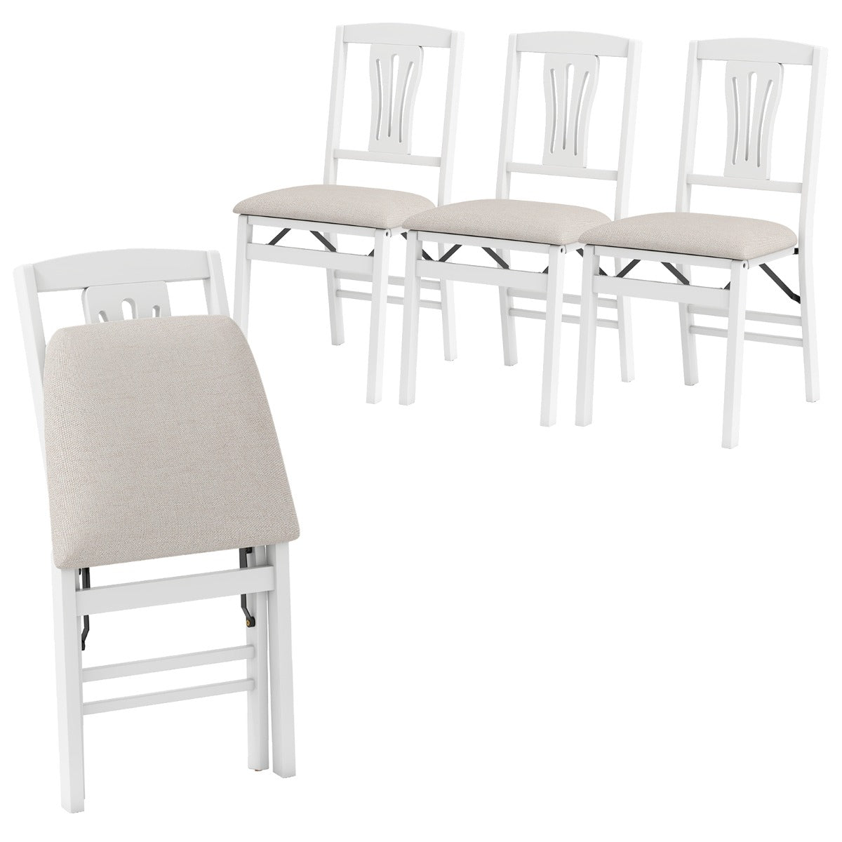 Livsk costway klapstoelen keukenstoelen met antislipvoetjes ruimtebesparende eetkamerstoelen voor thuis 1 1