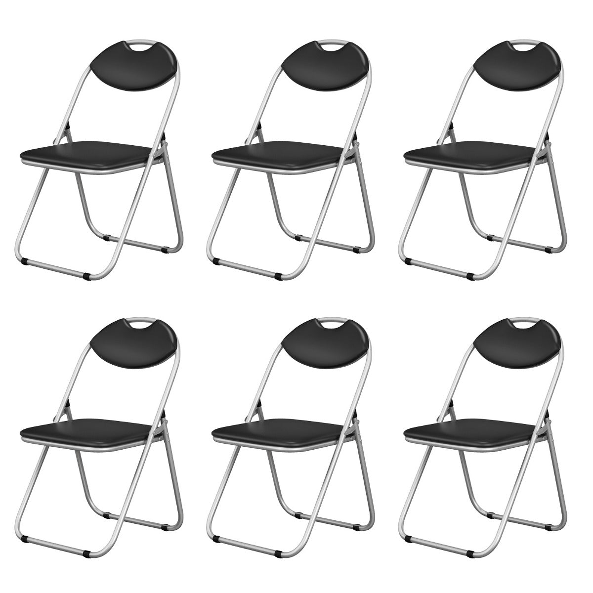 Livsk costway klapstoelen set van 6 gaststoelen met metalen frame gevoerde stoelen en antislip voetkussens voor thuis kantoor 115 kg draagvermogen 1 1