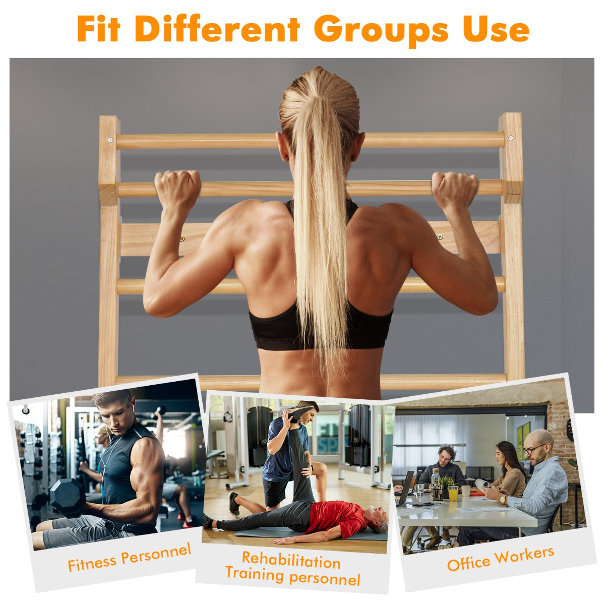 LIVSK Fitnessladder - Multifunctioneel voor Strekken en Krachttraining - Draagvermogen 150 kg - Compacte Afmetingen 195 x 80 x 14