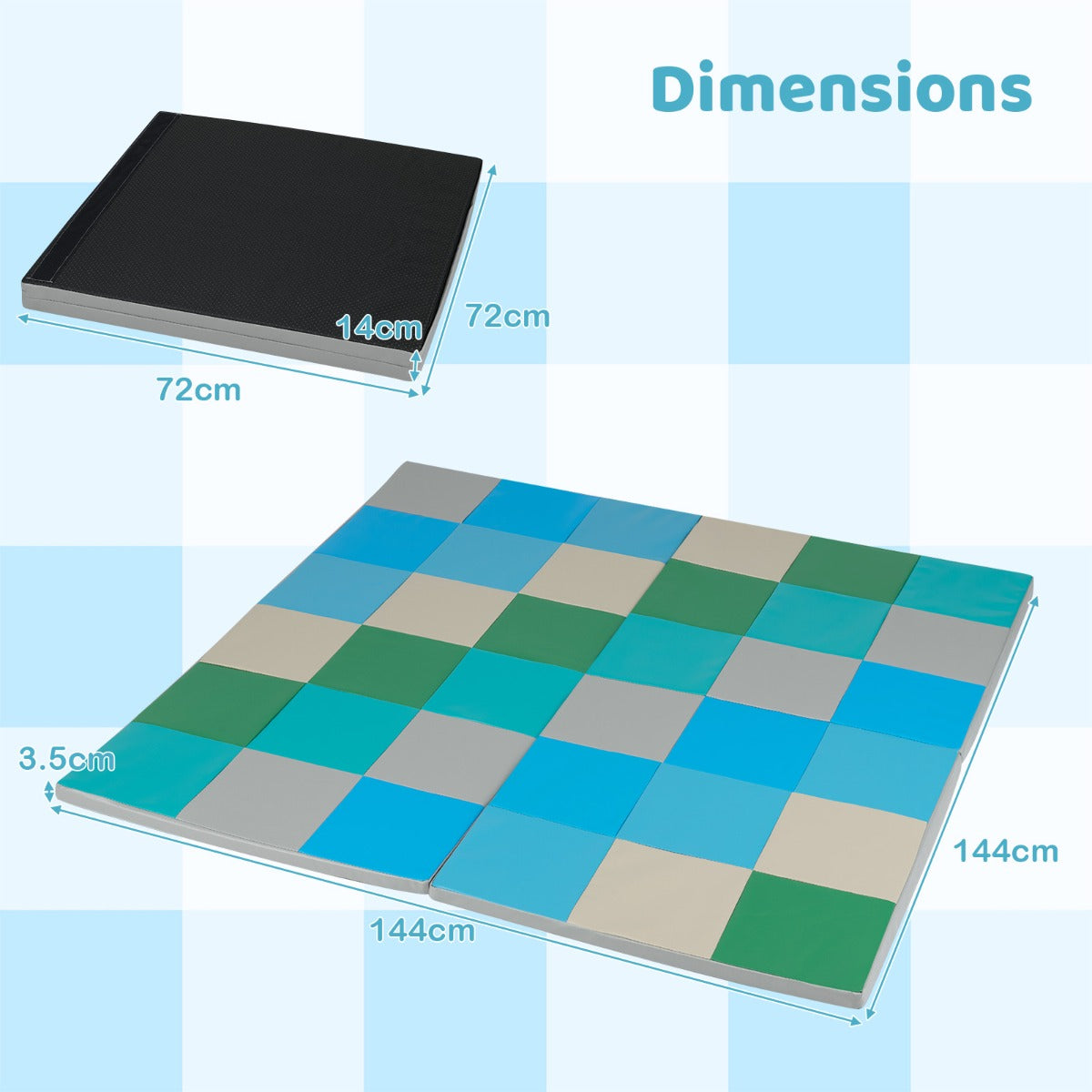 Livsk costway kruipkleed voor peuters opvouwbaar speelkleed met kunstleer en zacht schuimrubber groot vloerkleed 1 1