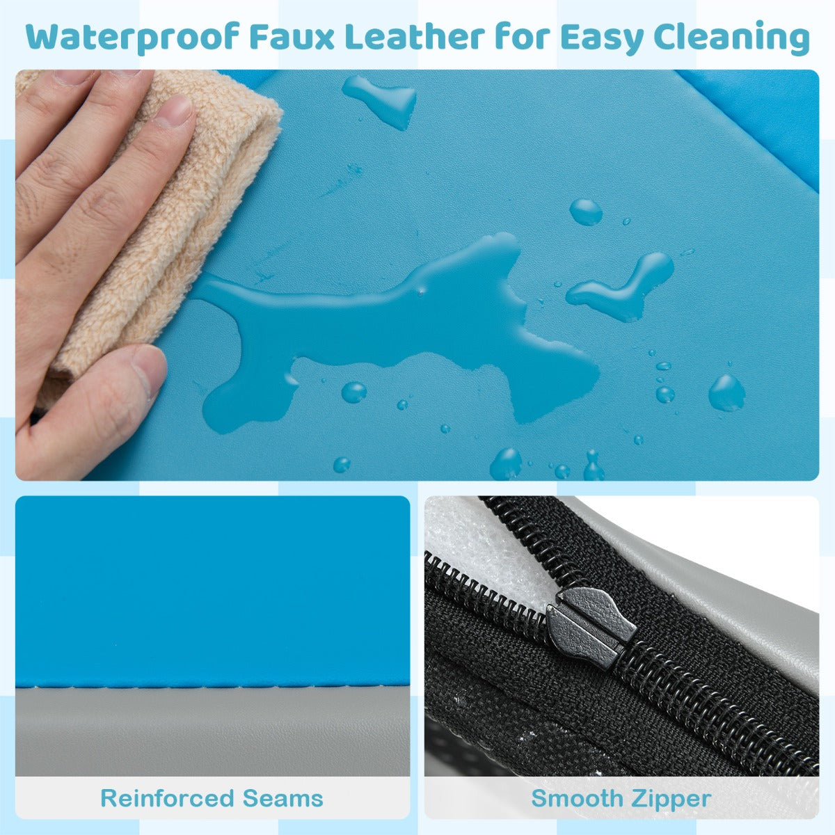 Livsk costway kruipkleed voor peuters opvouwbaar speelkleed met kunstleer en zacht schuimrubber groot vloerkleed 5