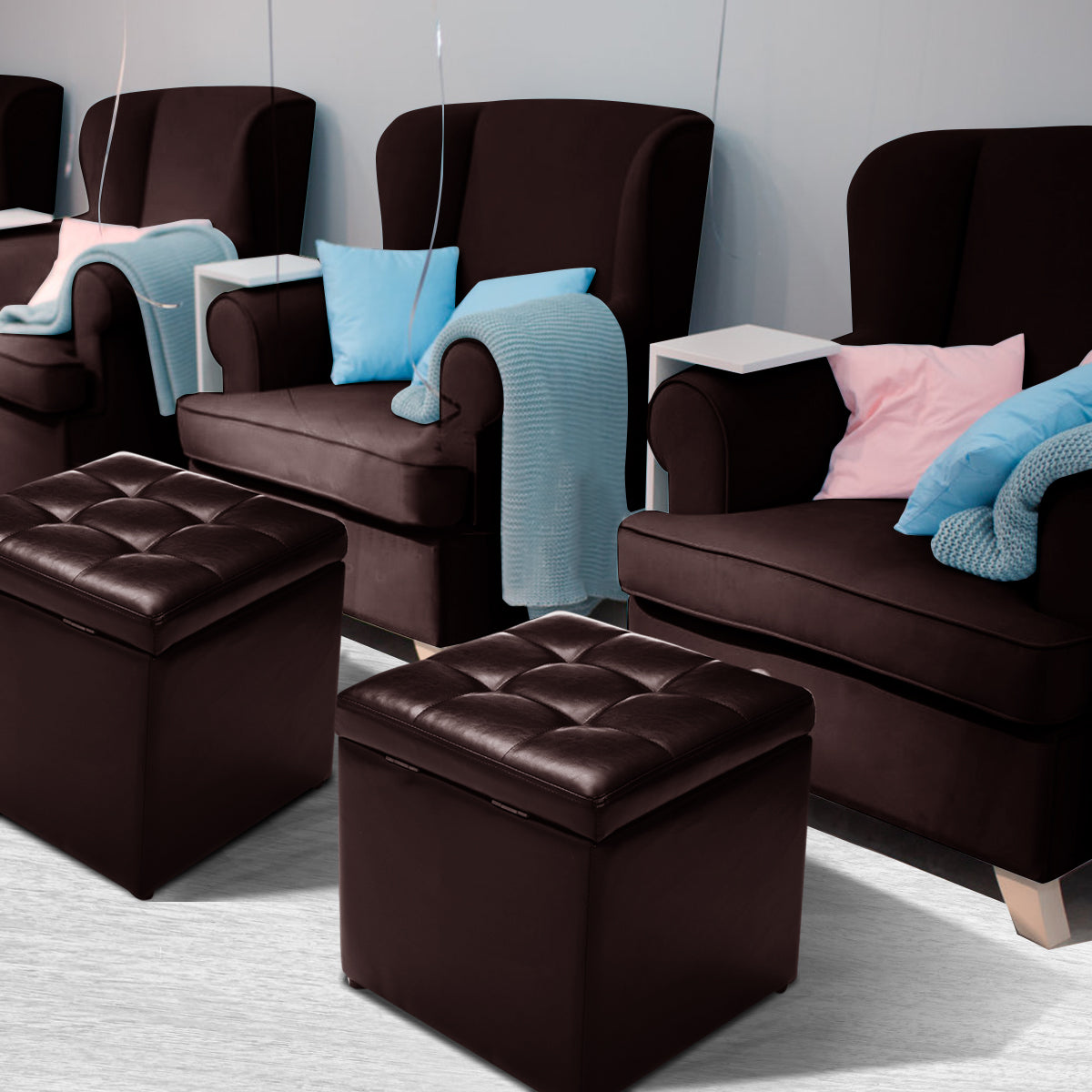 LIVSK Opbergpoef - Multifunctionele Zitkist met Veiligheidsscharnieren - Duurzaam en Stijlvol - 40 x 40 x 40 cm - Zwart