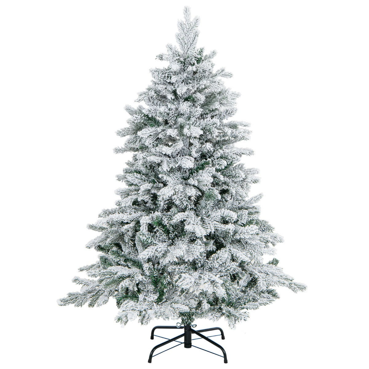 Livsk costway kunstkerstboom 135 cm 757 takken 260 warmwitte led lampjes geflockt scharnierend voorgeinstalleerde lampjes 1 1