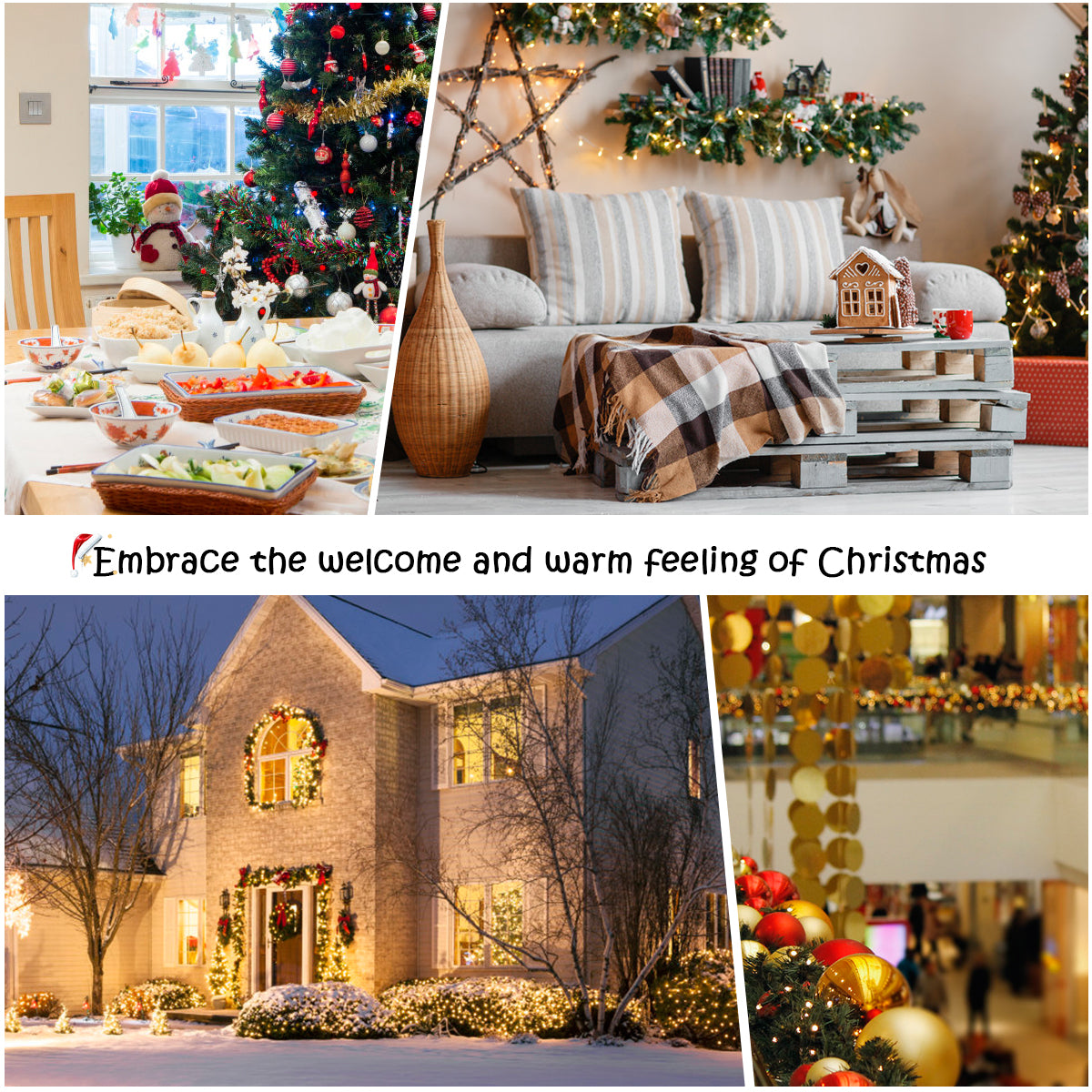 LIVSK Kunstkerstboom 150 cm - Opvouwbaar - 100% PVC - Sneeuwvlokken en Rode Bessen - Duurzaam en Levensecht - Groen + Wit + Rood